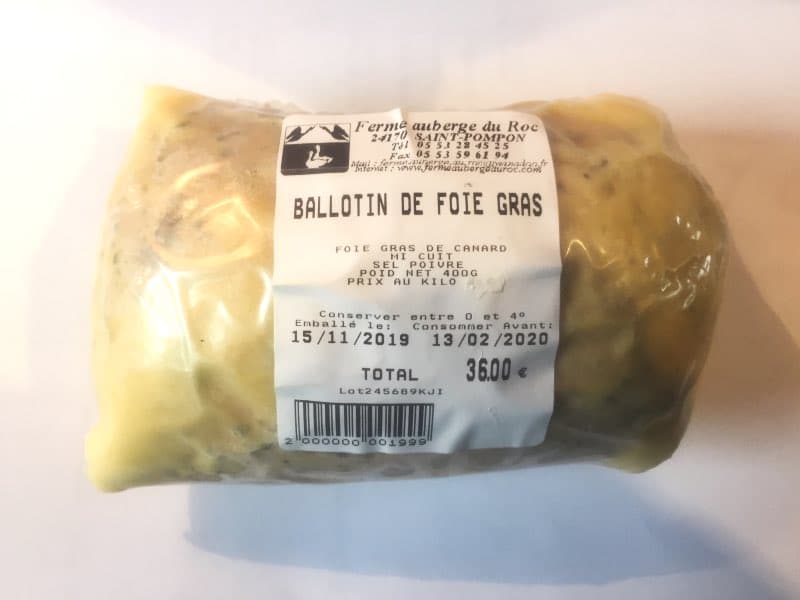 Ballotin de foie gras de canard entier mi-cuit